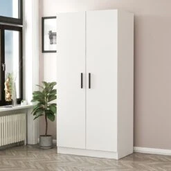 Woody Kledingkast | 18mm Melamine | 90x210x52 | Wit -Emob 506MNR2139 20 202 f619