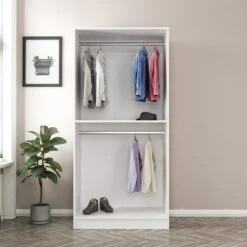 Woody Kledingkast | 18mm Melamine | 90x210x52 | Wit -Emob 506MNR2139 20 205 08dc