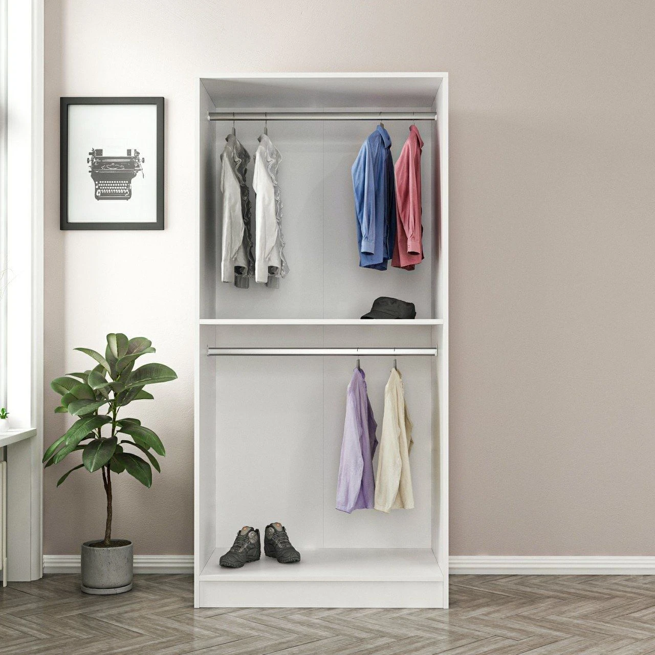 Woody Fashion 100% Melamine Kapstok. Garderobekast In Walnoot 8 Woody Fashion 100% Melamine Kapstok. Garderobekast In Walnoot - Afbeelding 8