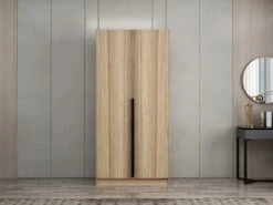 Eiken Houten Garderobekast | 18mm | 90x210x52cm -Emob 506MNR2180 20 202 e2f4