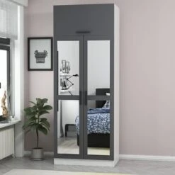 Houten Kledingkast | 100% Melamine Coating | Antraciet". -Emob 506MNR2227 20 203 9bf0