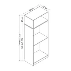 Houten Kledingkast | 100% Melamine Coating | Antraciet". -Emob 506MNR2227 20 207 28d6