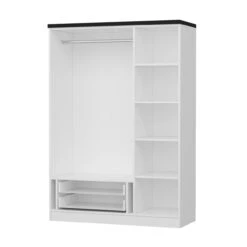 Woody Kledingkast | Wit | 100% Melamine | 135x190x52 -Emob 506MNR2247 20 207 d7d8