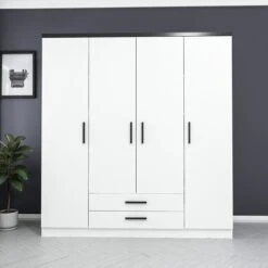 Stijlvolle Woody Fashion Kledingkast | 100% Melamine Gecoat | Wit | 18mm Dikte