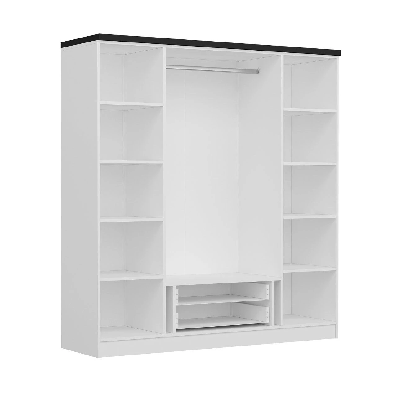 Stijlvolle Woody Fashion Kledingkast | 100% Melamine Gecoat | Wit | 18mm Dikte 7 Stijlvolle Woody Fashion Kledingkast | 100% Melamine Gecoat | Wit | 18mm Dikte - Afbeelding 7