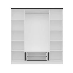 Stijlvolle Woody Fashion Kledingkast | 100% Melamine Gecoat | Wit | 18mm Dikte 10 Stijlvolle Woody Fashion Kledingkast | 100% Melamine Gecoat | Wit | 18mm Dikte -Emob 506MNR2438 20 206 2cc0