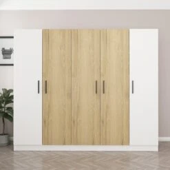 Modieuze Houten Kledingkast | Wit | Melamine Coating