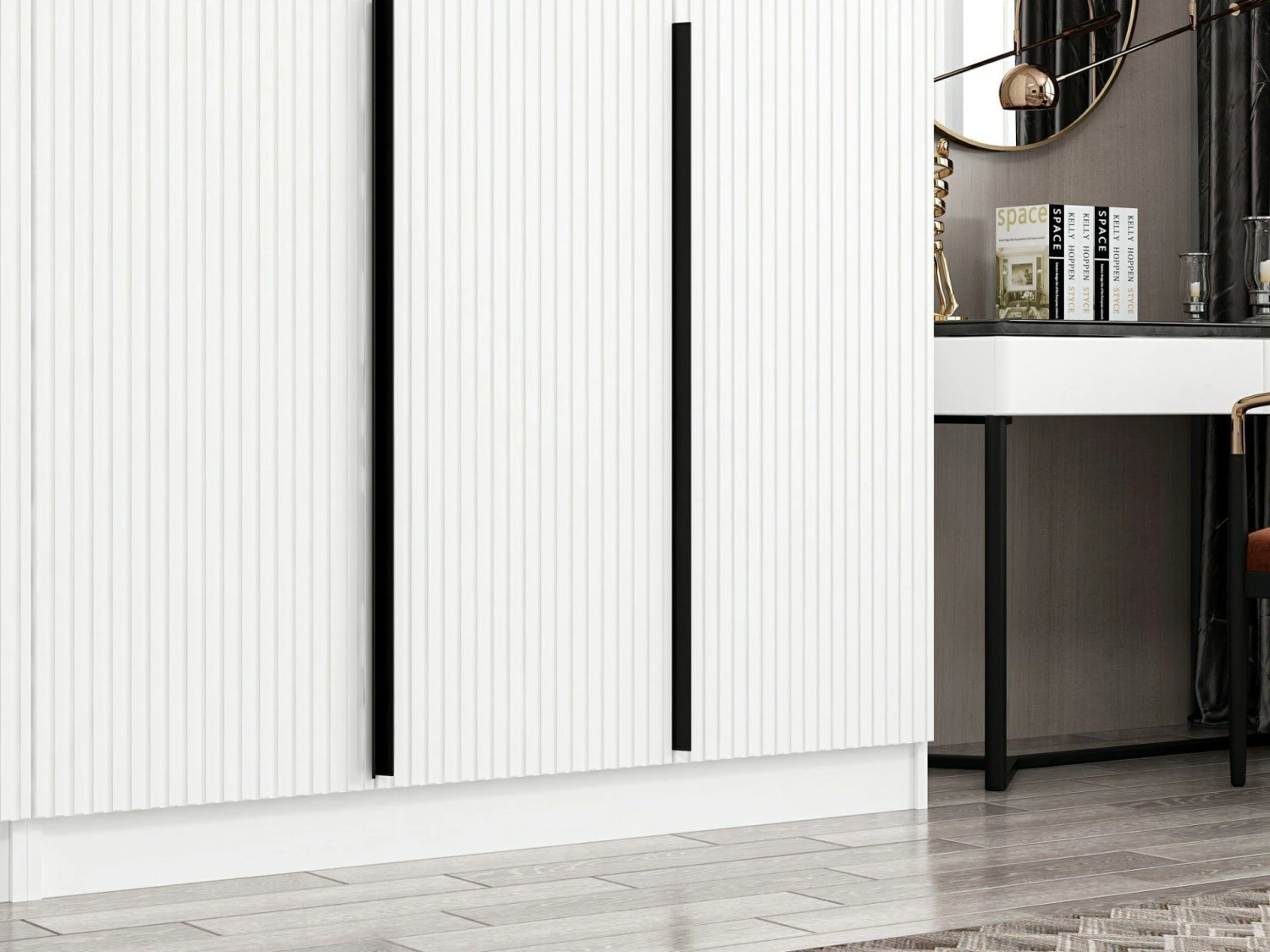 Woody Kledingkast | Wit | 100% Melamine | 225x210x52 Cm 6 Woody Kledingkast | Wit | 100% Melamine | 225x210x52 Cm - Afbeelding 6