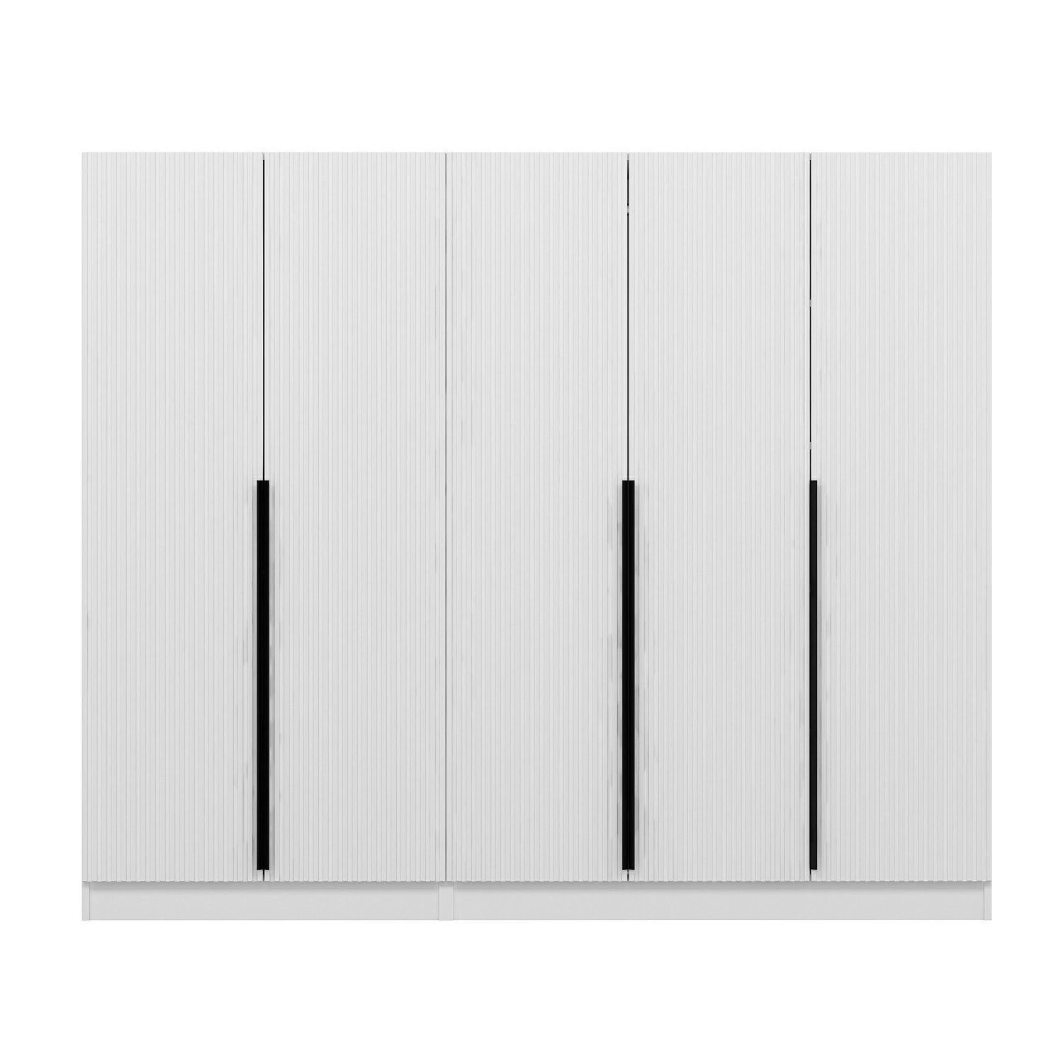 Woody Kledingkast | Wit | 100% Melamine | 225x210x52 Cm 3 Woody Kledingkast | Wit | 100% Melamine | 225x210x52 Cm - Afbeelding 3