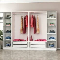 Woody Fashion Melamine Kledingkast - Wit Notenhout -Emob 506MNR2693 20 206 7aa2