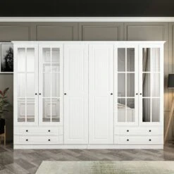 Woody Fashion Melamine Kledingkast - Wit | 190x225x52 Cm