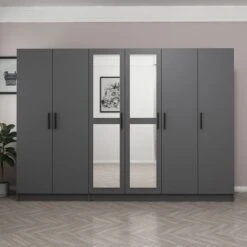 Antraciet Melamine Kledingkast Met Meerdere Planken -Emob 506MNR2834 20 202 9fdd