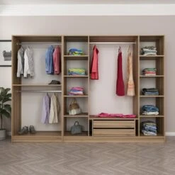 Woody Fashion Melamine Kledingkast - Fumékleur -Emob 506MNR2857 20 205 ac9d