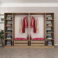 Woody Kledingkast | 100% Melamine | 225x210x52 Cm | Fume -Emob 506MNR2858 20 205 f3b8