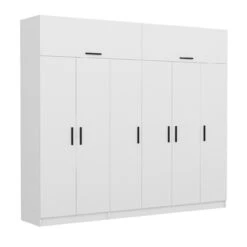 Moderne Witte Garderobekast | Woody Fashion | 100% Melamine Gecoat | Talrijke Planken -Emob 506MNR2862 20 203 9487