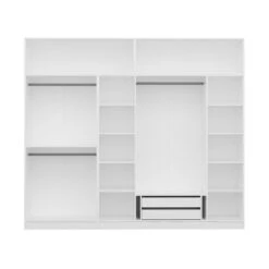 Moderne Witte Garderobekast | Woody Fashion | 100% Melamine Gecoat | Talrijke Planken -Emob 506MNR2862 20 206 860e