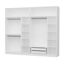 Moderne Witte Garderobekast | Woody Fashion | 100% Melamine Gecoat | Talrijke Planken -Emob 506MNR2862 20 207 4122