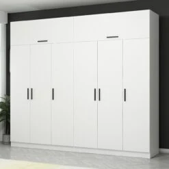 Witte Houten Kledingkast | Melamine Coating | Meerdere Planken". -Emob 506MNR2864 20 202 213c