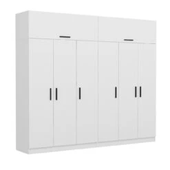 Witte Houten Kledingkast | Melamine Coating | Meerdere Planken". -Emob 506MNR2864 20 203 39bc