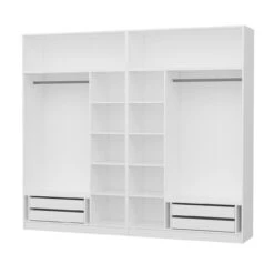 Witte Houten Kledingkast | Melamine Coating | Meerdere Planken". -Emob 506MNR2864 20 207 2a79