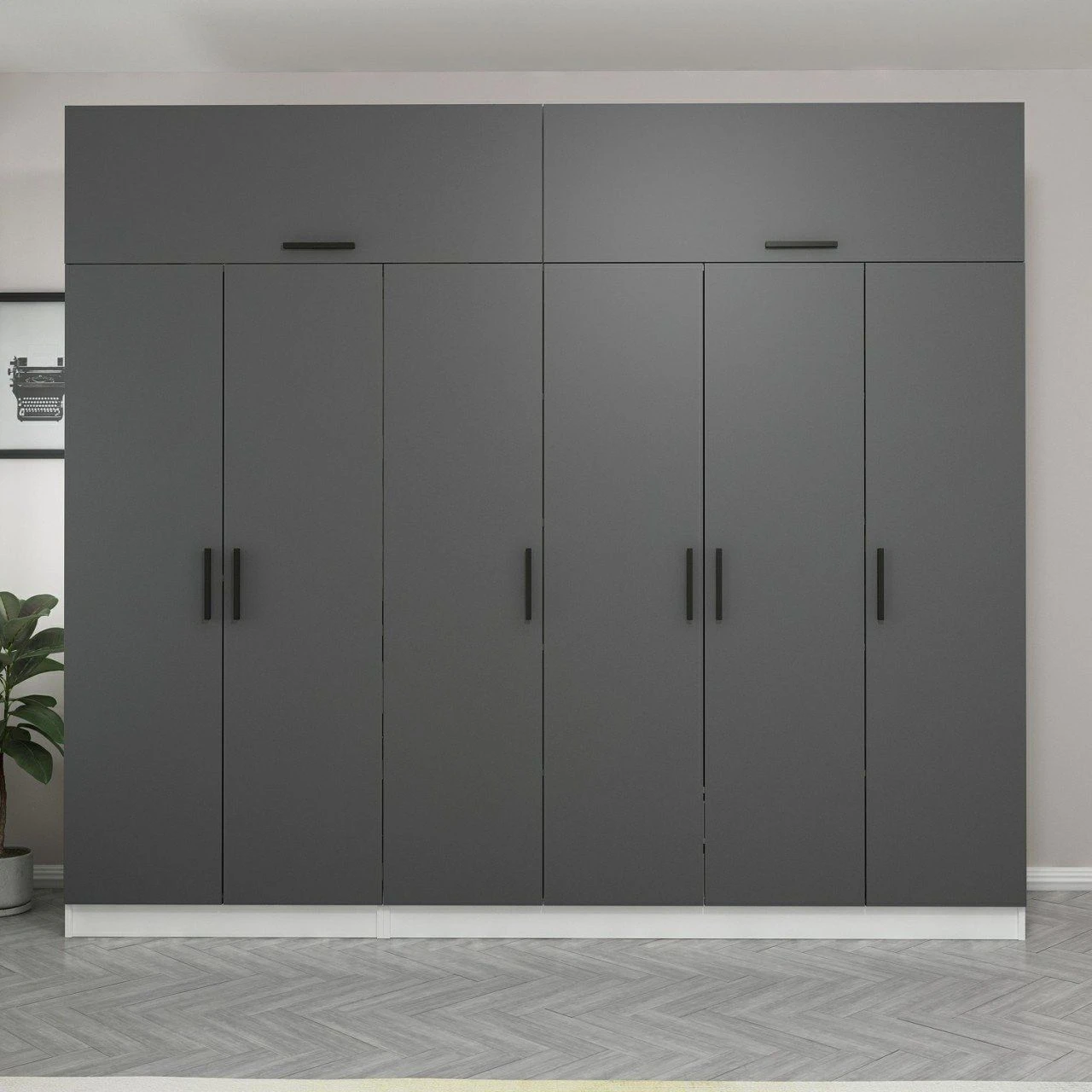 Woody Kledingkast | Antraciet | 270x235x52cm 8 Woody Kledingkast | Antraciet | 270x235x52cm - Afbeelding 8