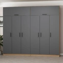 Woody Kledingkast | Antraciet | 100% Gecoat Spaanplaat -Emob 506MNR2899 20 203 1c70