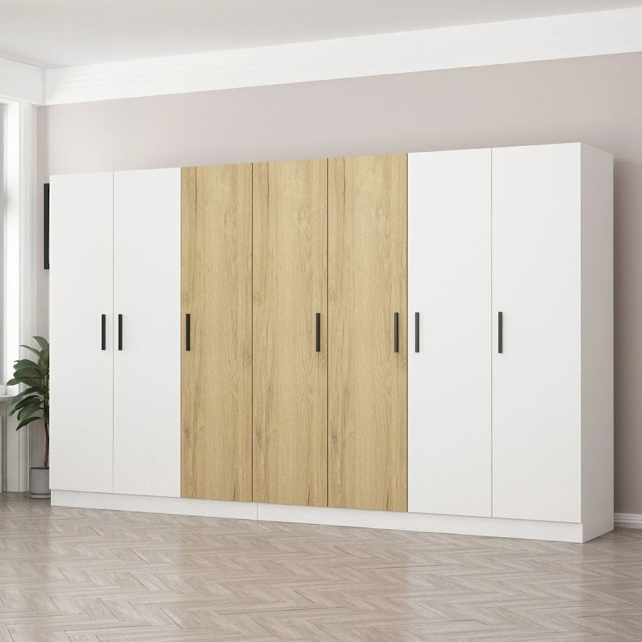 Moderne Houten Kledingkast | Wit Notenhout 8 Moderne Houten Kledingkast | Wit Notenhout - Afbeelding 8