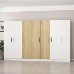 Moderne Houten Kledingkast | Wit Notenhout 12 Moderne Houten Kledingkast | Wit Notenhout -Emob 506MNR2922 20 205 d7e6