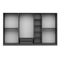 Woody Kledingkast | 100% Melamine | 18mm Dik | 315x210x52cm | Fume". -Emob 506MNR3122 20 207 e3af