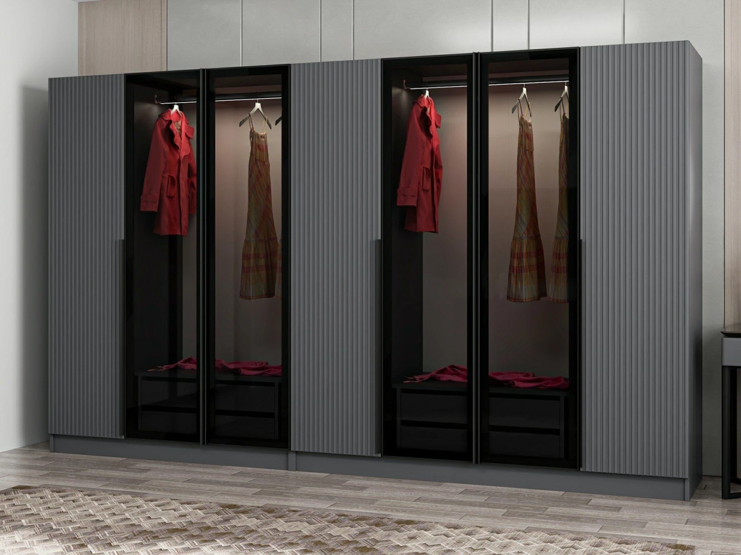 Fume Woody Mode Garderobe | 100% Melamine | 315x210x52 7 Fume Woody Mode Garderobe | 100% Melamine | 315x210x52 - Afbeelding 7