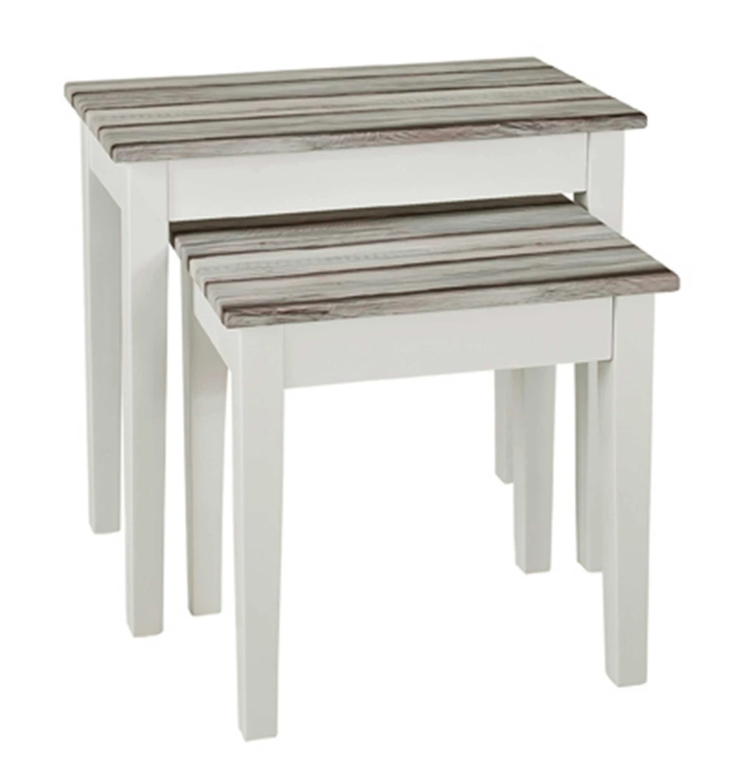 Bijzettafel Marik 43x30cm - Hoogglans Wit/grijs 2 Bijzettafel Marik 43x30cm - Hoogglans Wit/grijs - Afbeelding 2