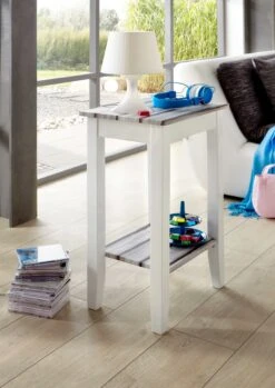 Bijzettafel Marik 40x30cm - Hoogglans Wit/grijs -Emob 51147 Milieu b33e