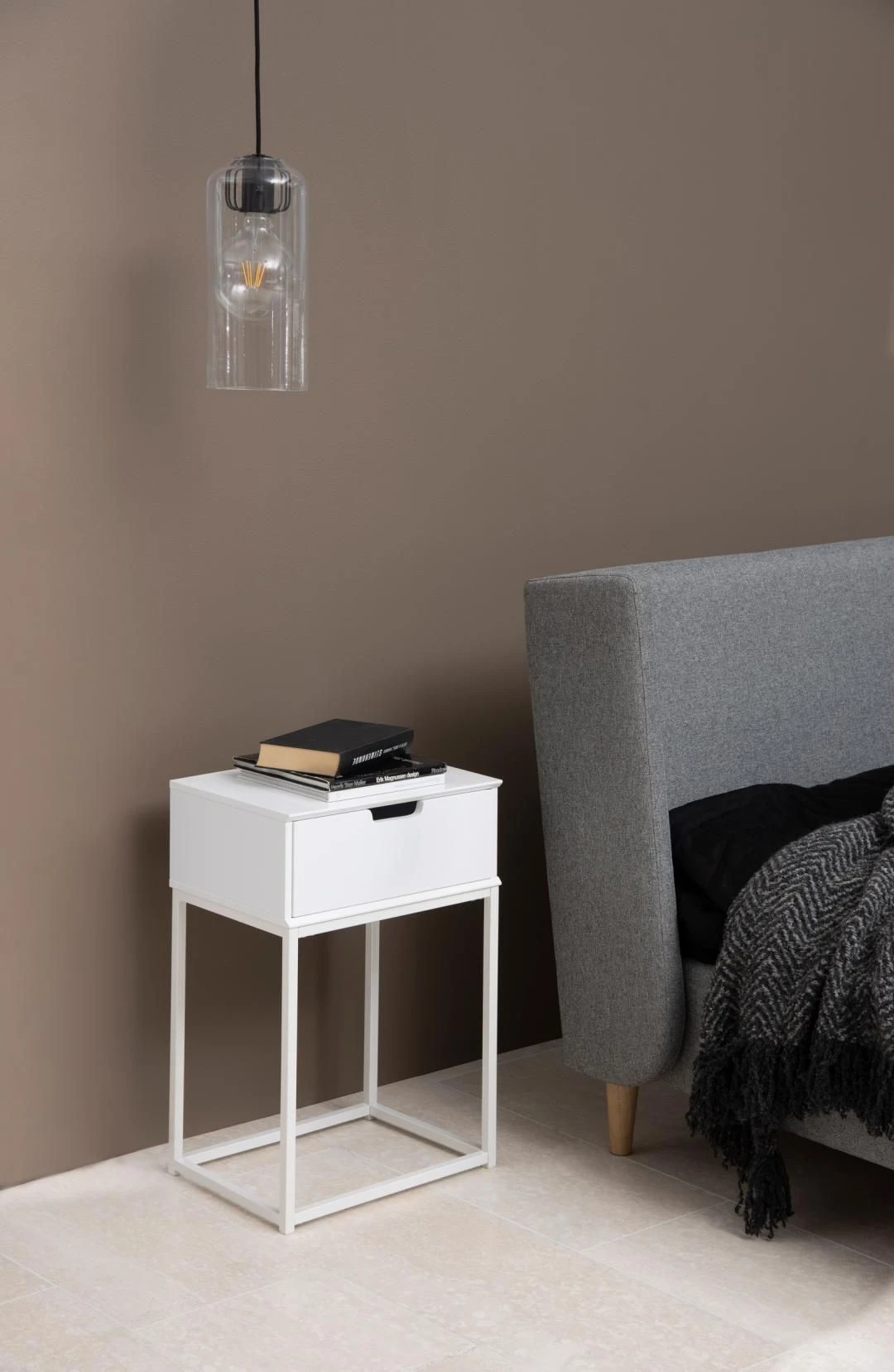 Nachtkastje Mistra 1 Lade - Wit 2 Nachtkastje Mistra 1 Lade - Wit - Afbeelding 2