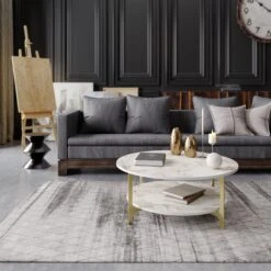 Hadley Salontafel | 100% Melamine | Metalen Poten | Goudwit -Emob 541HDL1213 20 202 a5bc