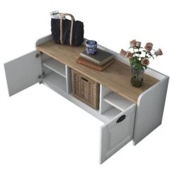 Wren Schoenenkast 120cm | 100% Melamine | Wit Notenhout -Emob 543WRN1101 20 2012 86f6