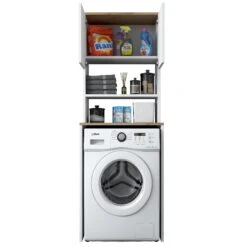 Wren Wasmachinekast | 100% Gemelamineerd Board | 18mm Dik | Wit Walnoot -Emob 543WRN1201 20 208 2e5e