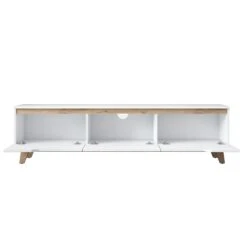 Wren TV-meubel | 100% Melamine Laag | 18mm Dikte | 180cm Breedte X 48cm Hoogte | Wit Notenhout -Emob 543WRN1516 20 2010 003e
