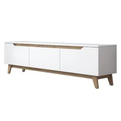 Wren TV-meubel | 100% Melamine Laag | 18mm Dikte | 180cm Breedte X 48cm Hoogte | Wit Notenhout -Emob 543WRN1516 20 208 fe30