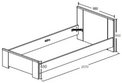 Eenpersoonsbed Sela 90x200 - Grijze Eik 8 Eenpersoonsbed Sela 90x200 - Grijze Eik -Emob 54 3679C S5V 6b02