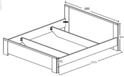 Bed Sela 180x200 - Grijze Eik 6 Bed Sela 180x200 - Grijze Eik -Emob 54 7179C S5V be5a