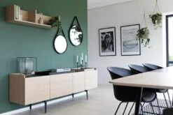 Dressoir Cecile 200cm, 4 Deuren - Beige/ Zwart -Emob 550B4E40 D33D 42D6 B2AB AAC58BFB6AF1 384c