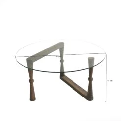 Locelso Salontafel | Massief Pijnboomhout | Gehard Glazen Frame -Emob 552NOS1405 20 207 b962