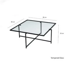 Locelso Salontafel | 100% Gehard Glas | Metalen Poten | Zwart -Emob 552NOS1430 20 2011 7b1e
