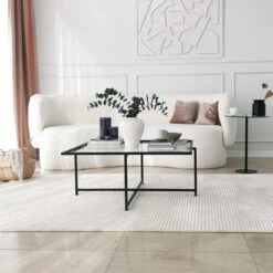 Locelso Salontafel | 100% Gehard Glas | Metalen Poten | Zwart -Emob 552NOS1430 20 204 ba85