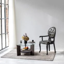 Locelso Salontafel | 100% Gehard Glas | Frame Van Grenen | Antraciet -Emob 552NOS1457 20 202 27b2