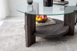 Locelso Salontafel | 100% Gehard Glas | Frame Van Grenen | Antraciet -Emob 552NOS1457 20 203 f6f9