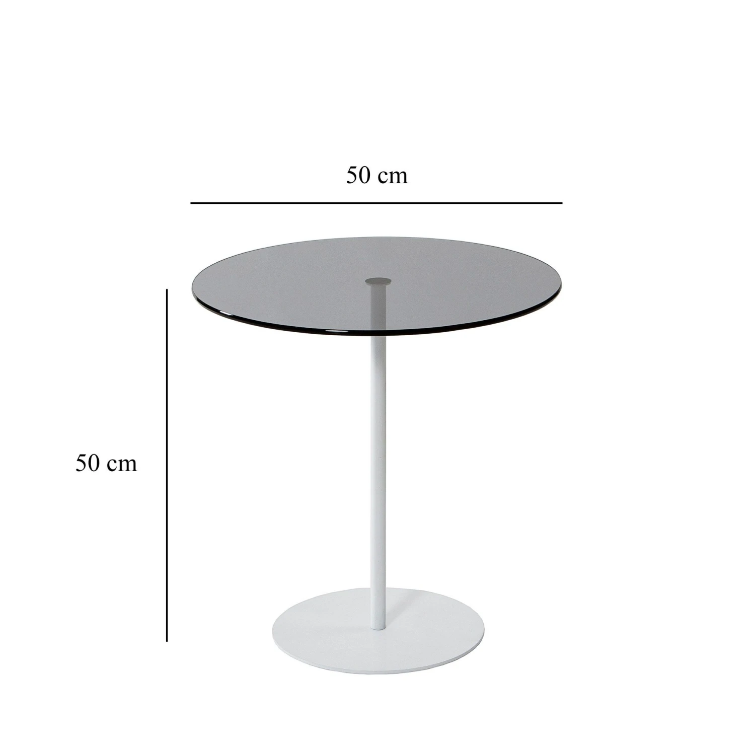 Locelso Bijzettafel - 100% Glas En Metalen Frame - 50x50x50 Cm - Wit Donkergrijs 3 Locelso Bijzettafel - 100% Glas En Metalen Frame - 50x50x50 Cm - Wit Donkergrijs - Afbeelding 3