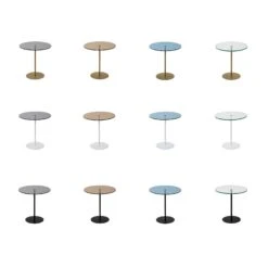 Locelso Bijzettafel | 100% Gehard Glas | 100% Metalen Frame | Wit Blauw -Emob 552NOS1466 20 207 b428