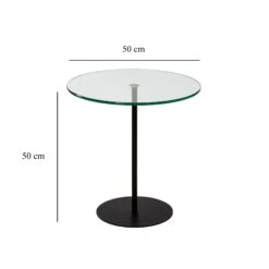 Locelso Bijzettafel | 100% Gehard Glas En Metalen Frame | 50x50x50 Cm | Zwart -Emob 552NOS1469 20 205 2556