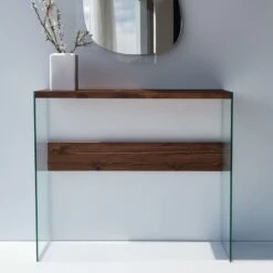 Locelso Commode Van Gehard Glas | Notelaar | 8mm Glas | Massief Grenen Frame 13 Locelso Commode Van Gehard Glas | Notelaar | 8mm Glas | Massief Grenen Frame -Emob 552NOS1901 20 203 0002